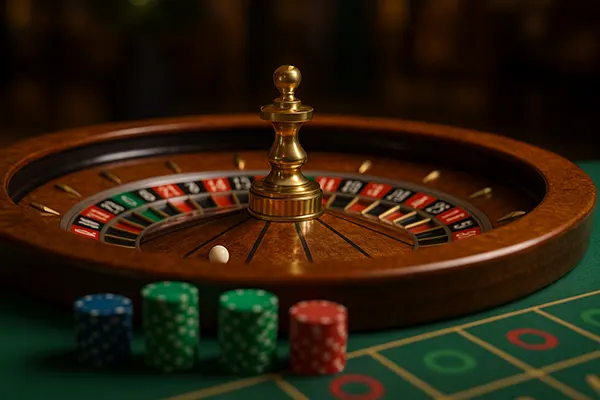 Roulette wheel in play