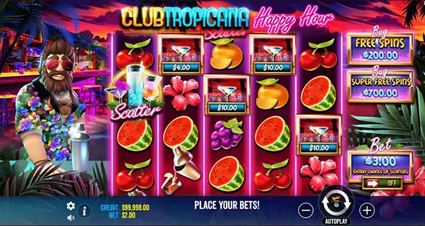 casino game interface